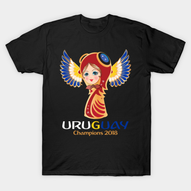 FIFA Worl Cup - Matryoshka Doll Mixed With FIFA World Cup Trophy And Uruguay Flag's Colors Tshirt